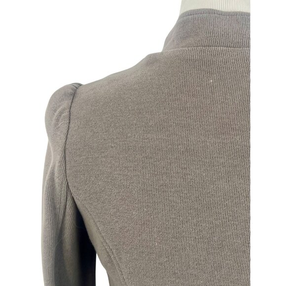 Y2K Free People Olive Green Brown Ruffle Military Jacket Steampunk Boho Academia - Picture 11 of 16